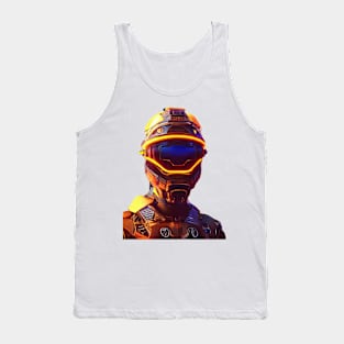 Technological cyborg head. Tank Top